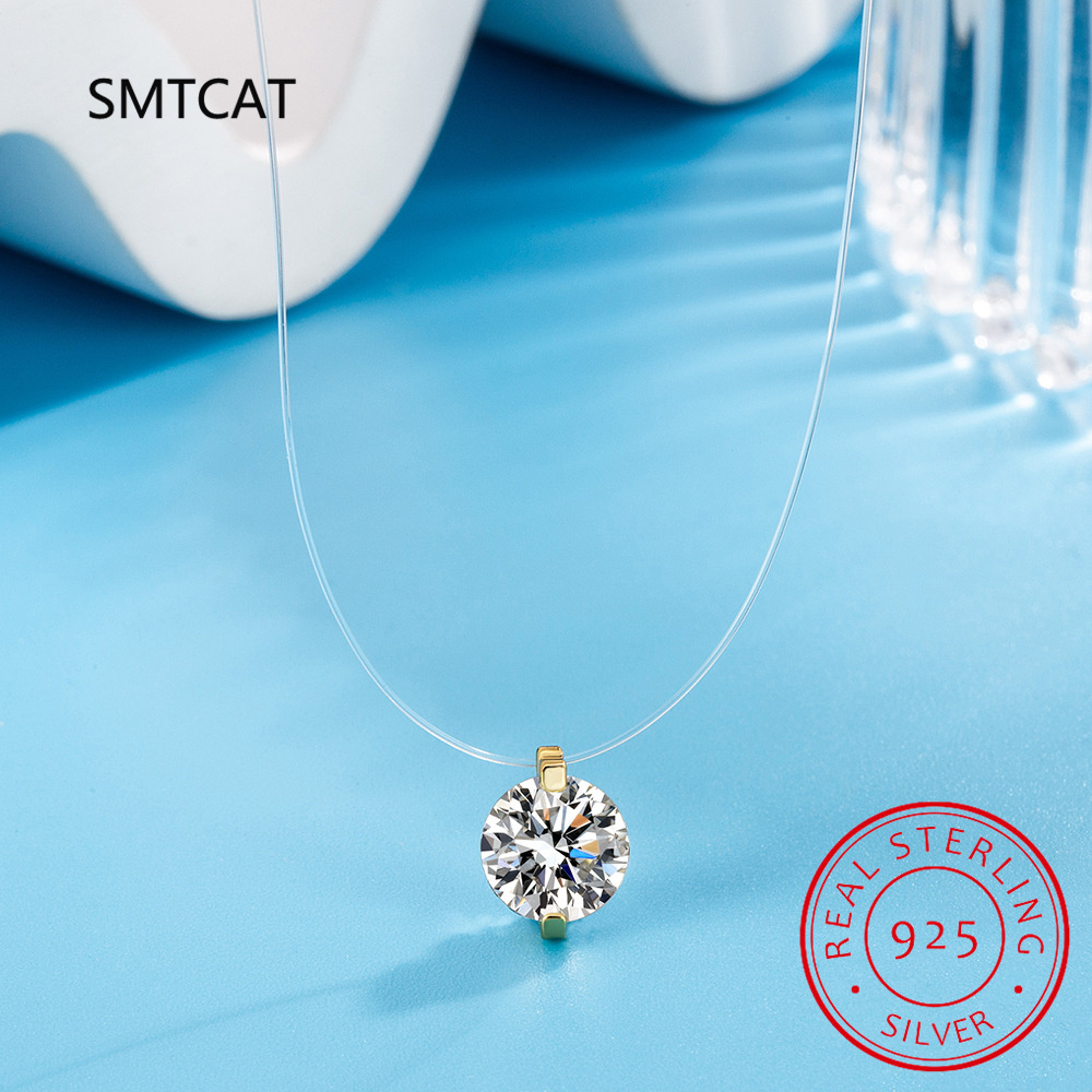 Crystal Choker Necklace - 0.5-2CT D Color Moissanite Necklace for