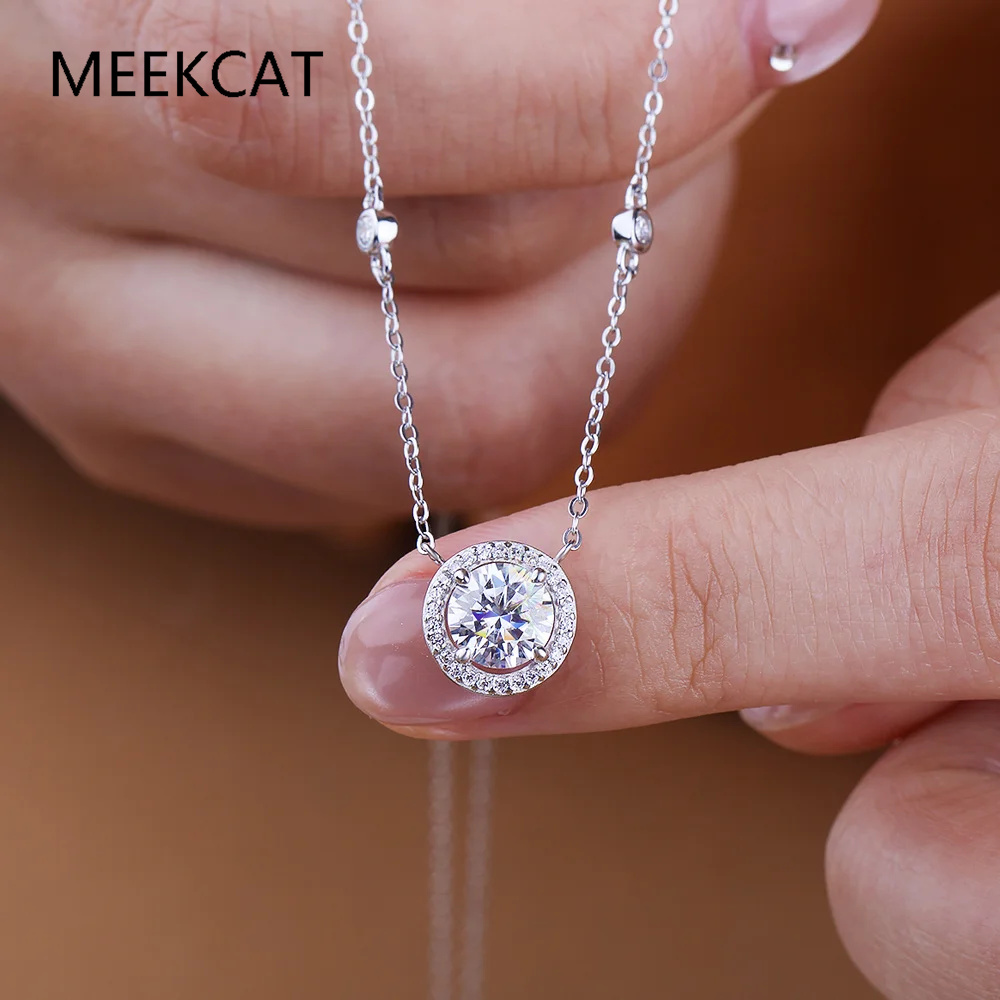 Crystal Choker Necklace - 1/2/3CT Moissanite Necklaces for Women 925