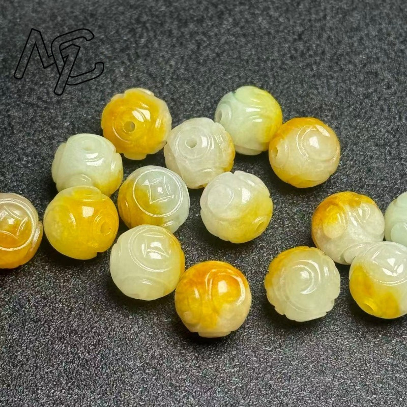 5pcs Natural Yellow Emerald Ja - Charm Bracelet Beads 评论和价格