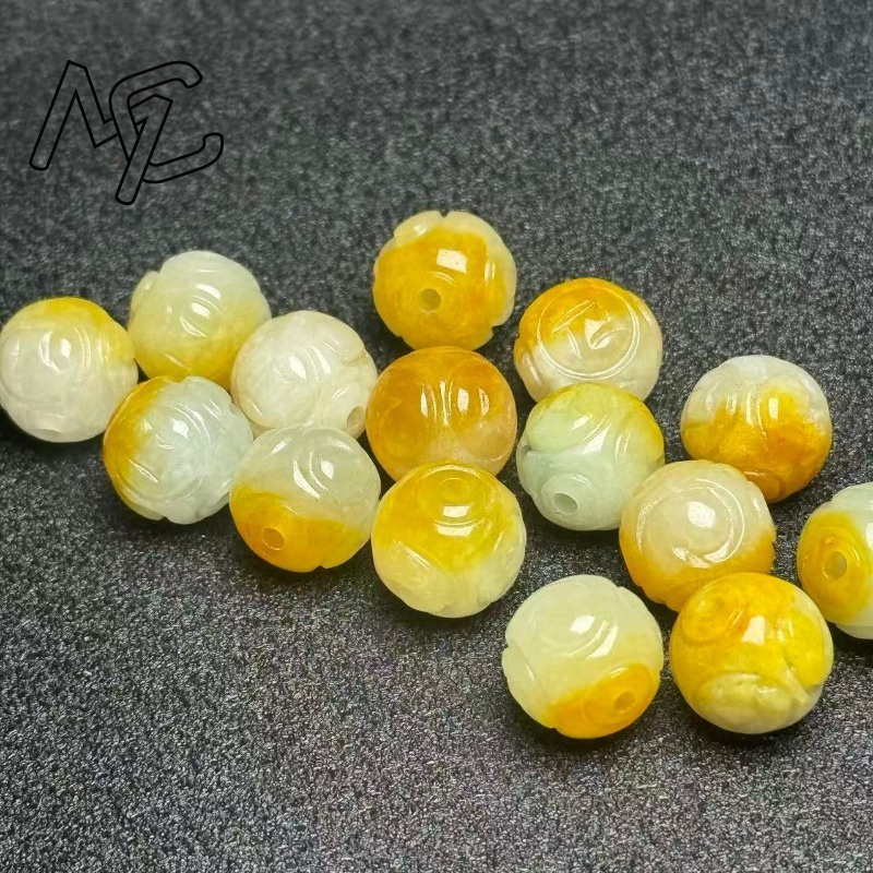 5pcs Natural Yellow Emerald Ja - Charm Bracelet Beads 评论和价格