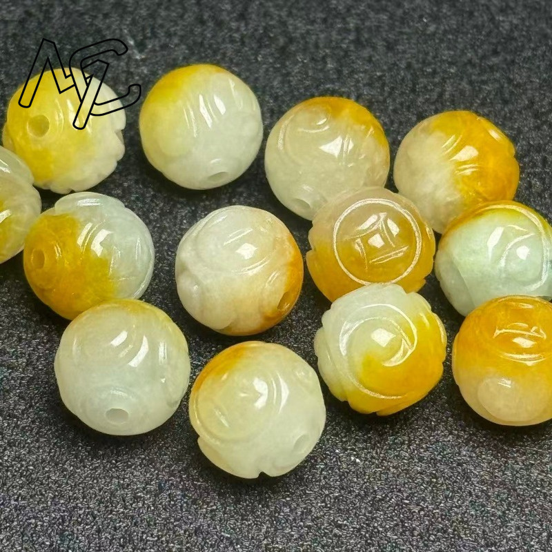 5pcs Natural Yellow Emerald Ja - Charm Bracelet Beads 评论和价格
