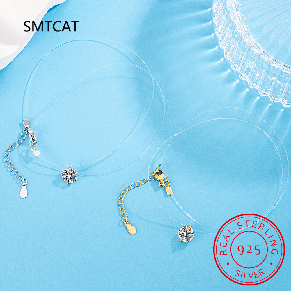 0.5-2CT D Color Moissanite Nec - Crystal Choker Necklace 评论和价格