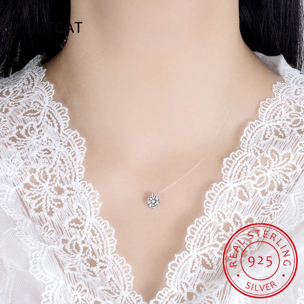 0.5-2CT D Color Moissanite Nec - Crystal Choker Necklace 评论和价格