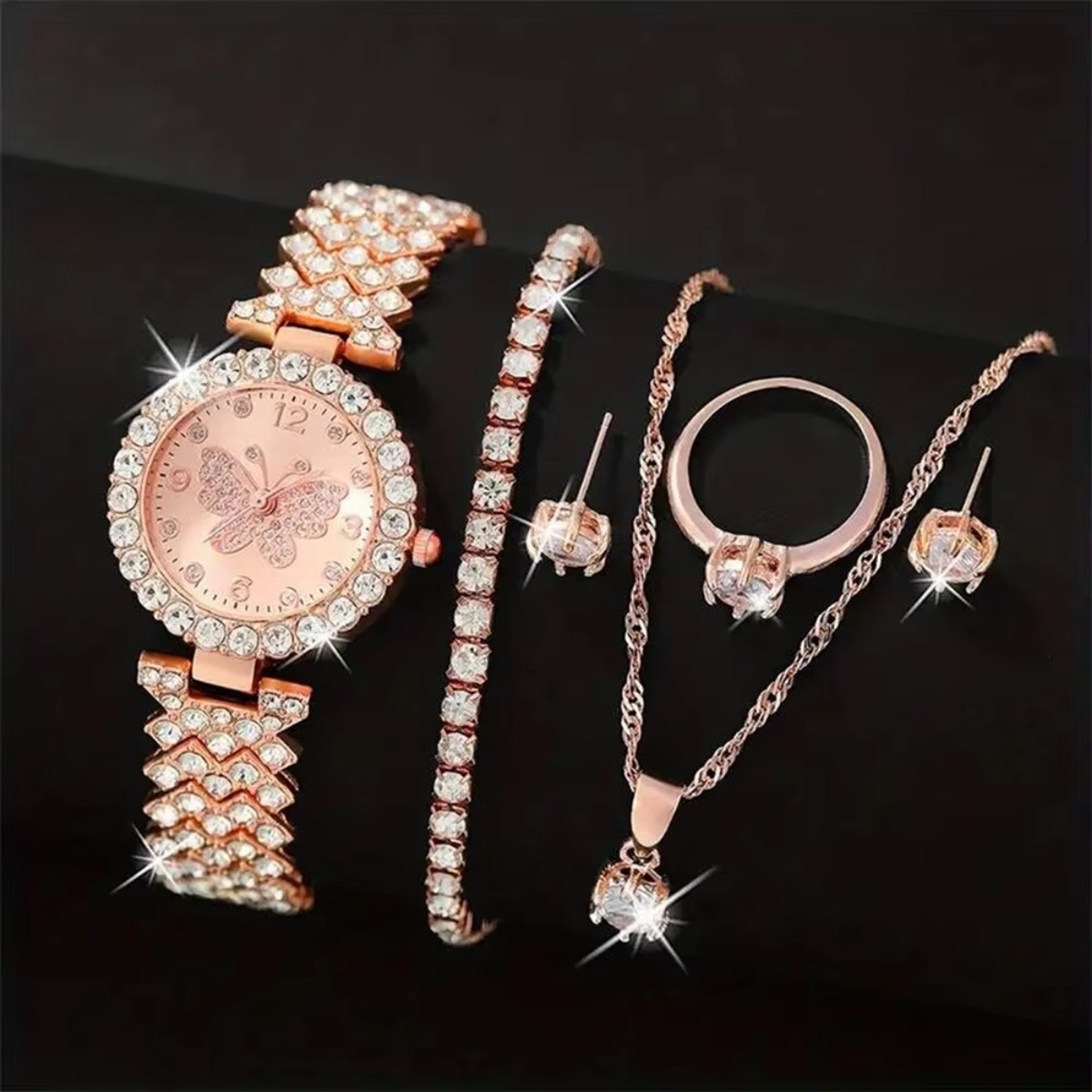 6PCS/Set Luxury Rhinestone But - Jewelry Watches Luxury 评论和价格