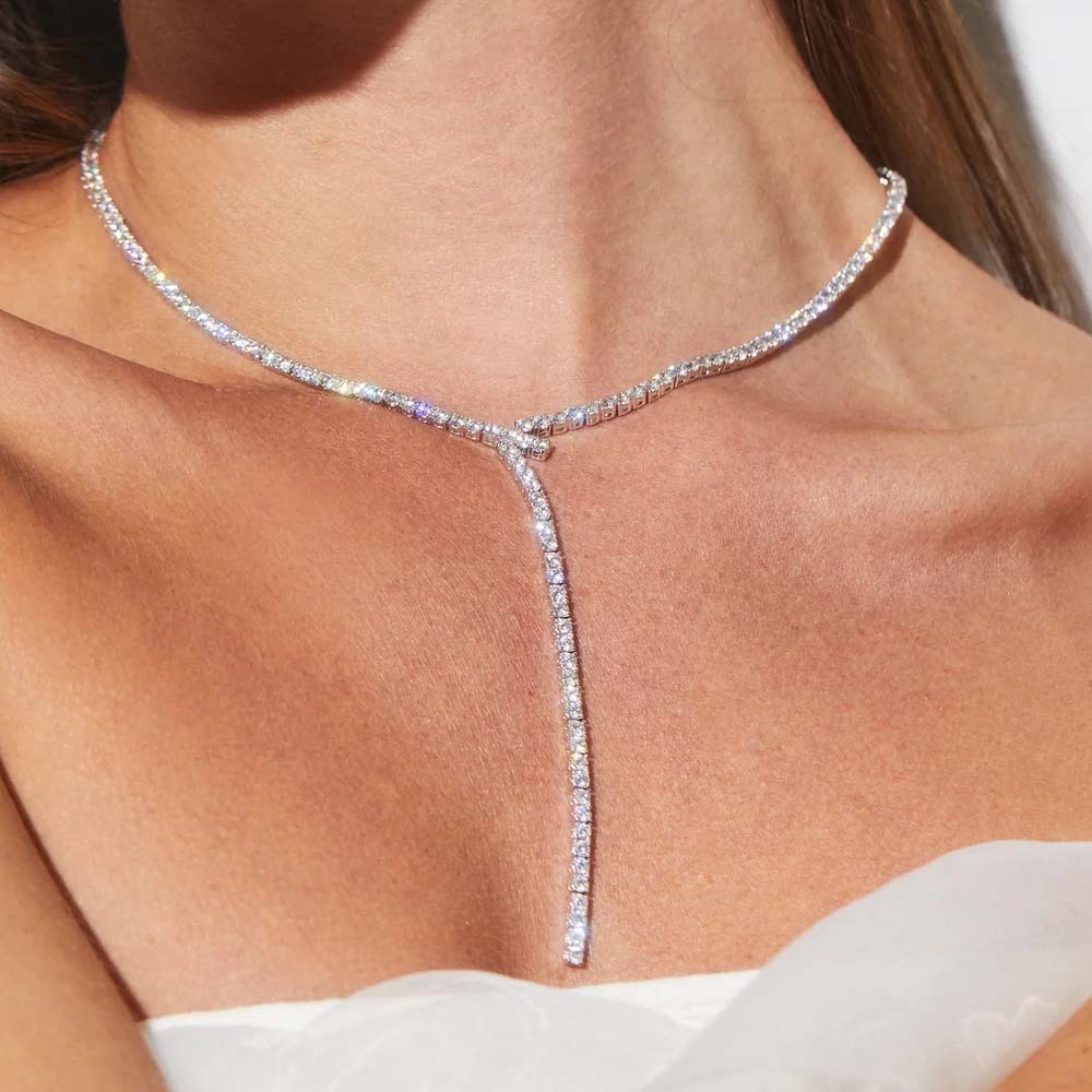 Stonenfans Long Y Shaped Laria - Crystal Choker Necklace 评论和价格