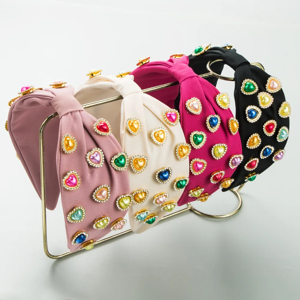 Pastel Pearl Heart Knot Headba - Shop Jewelry & Watches Near Me 评论和价格