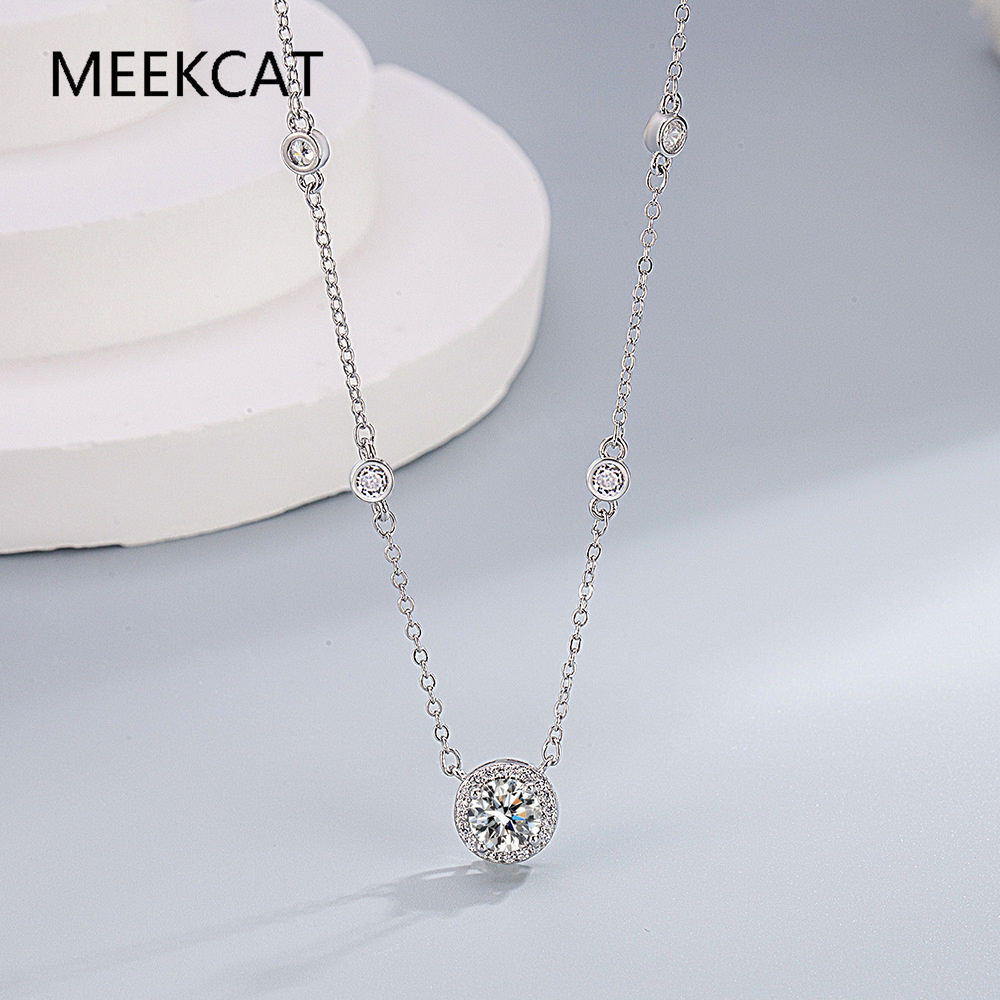 1/2/3CT Moissanite Necklaces f - Crystal Choker Necklace 评论和价格