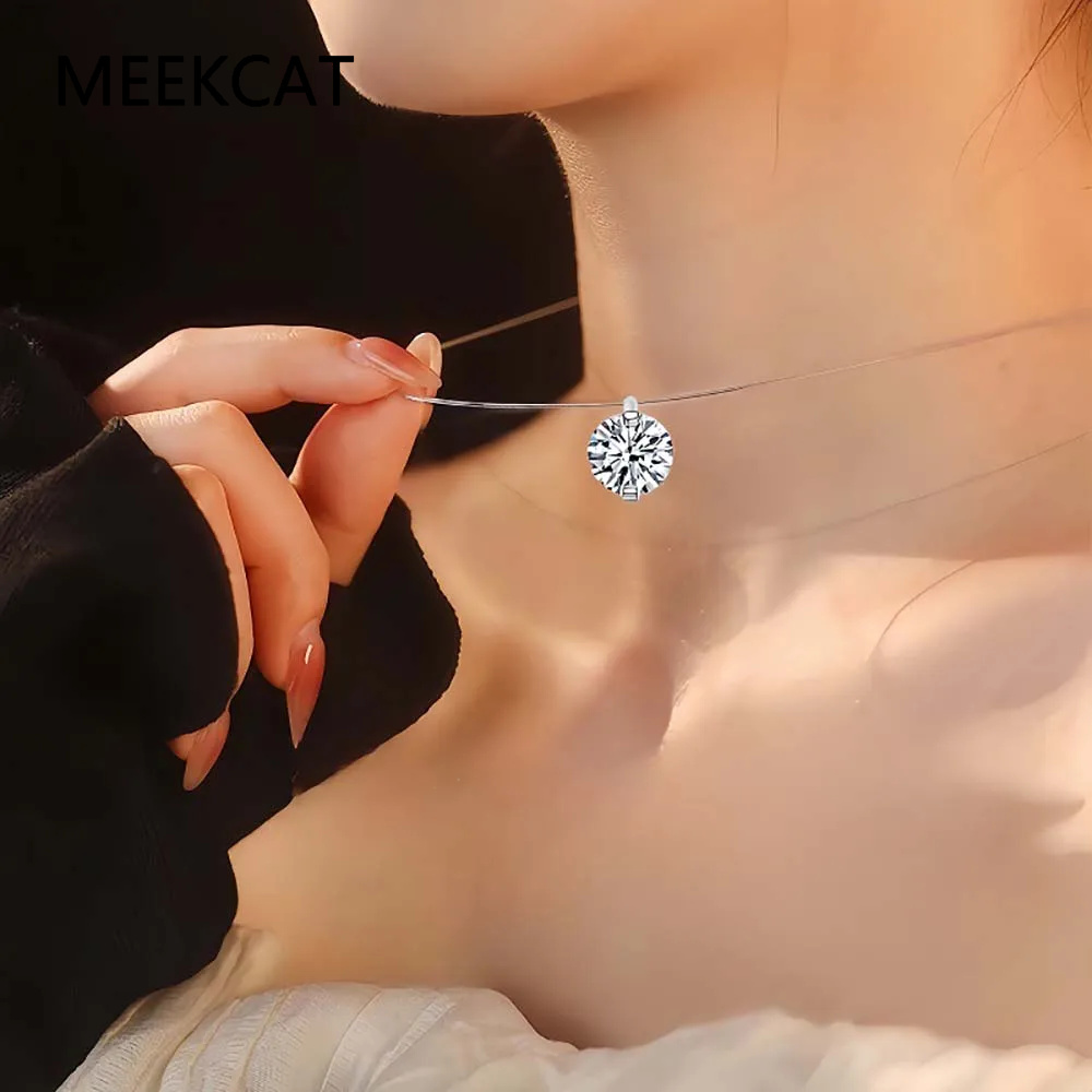 0.5-5CT Moissanite Pendant Nec - Crystal Choker Necklace 评论和价格