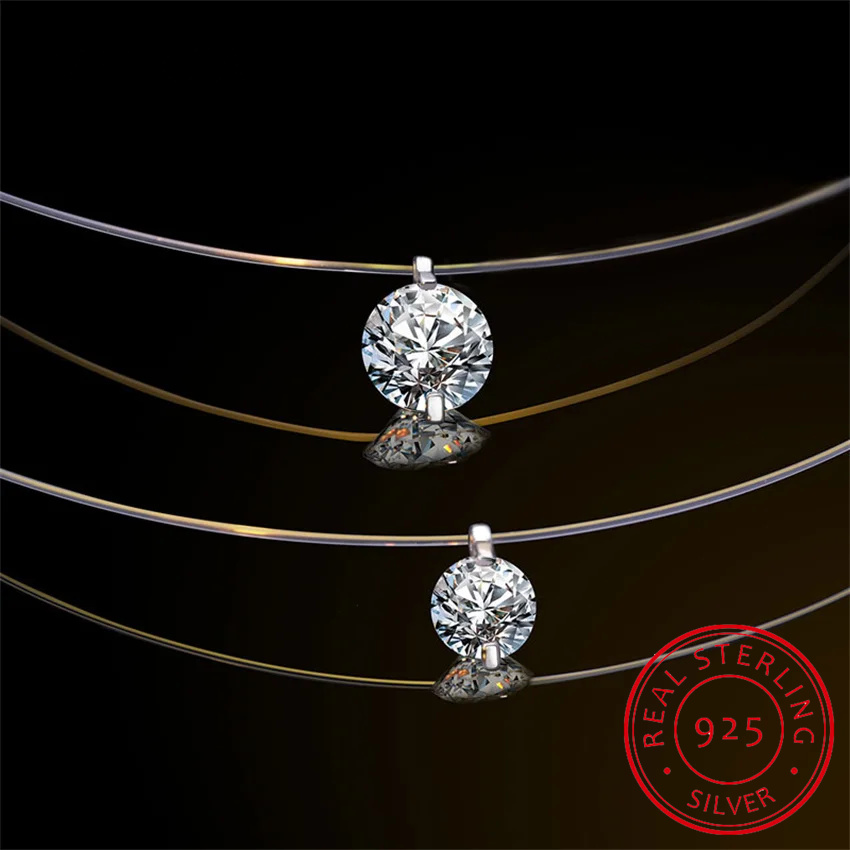 0.5-5CT Moissanite Pendant Nec - Crystal Choker Necklace 评论和价格