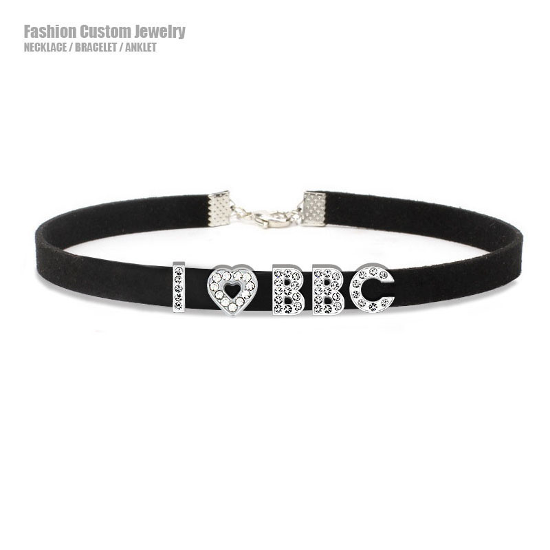 Goth Sexy Rhinestone Letters I - Crystal Choker Necklace 评论和价格