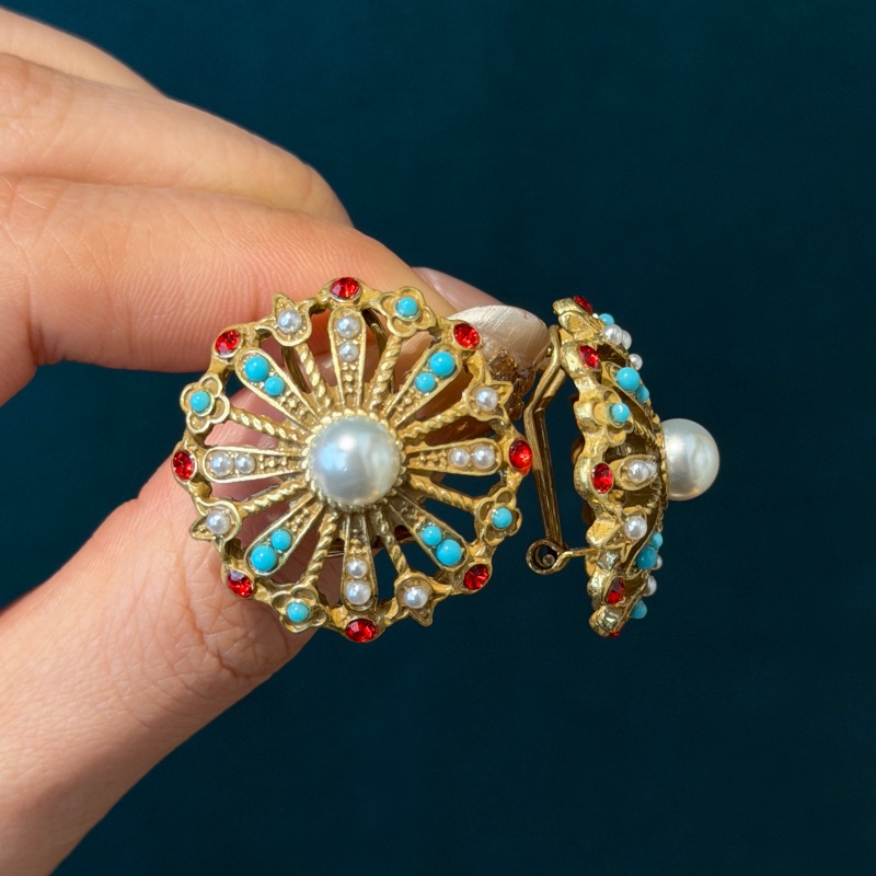Vintage Hollow Sunflower Turqu - Turquoise Stone Ring 评论和价格