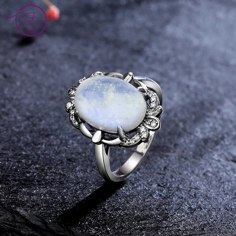 Vintage Moonstone Rings for Wo - Turquoise Stone Ring 评论和价格