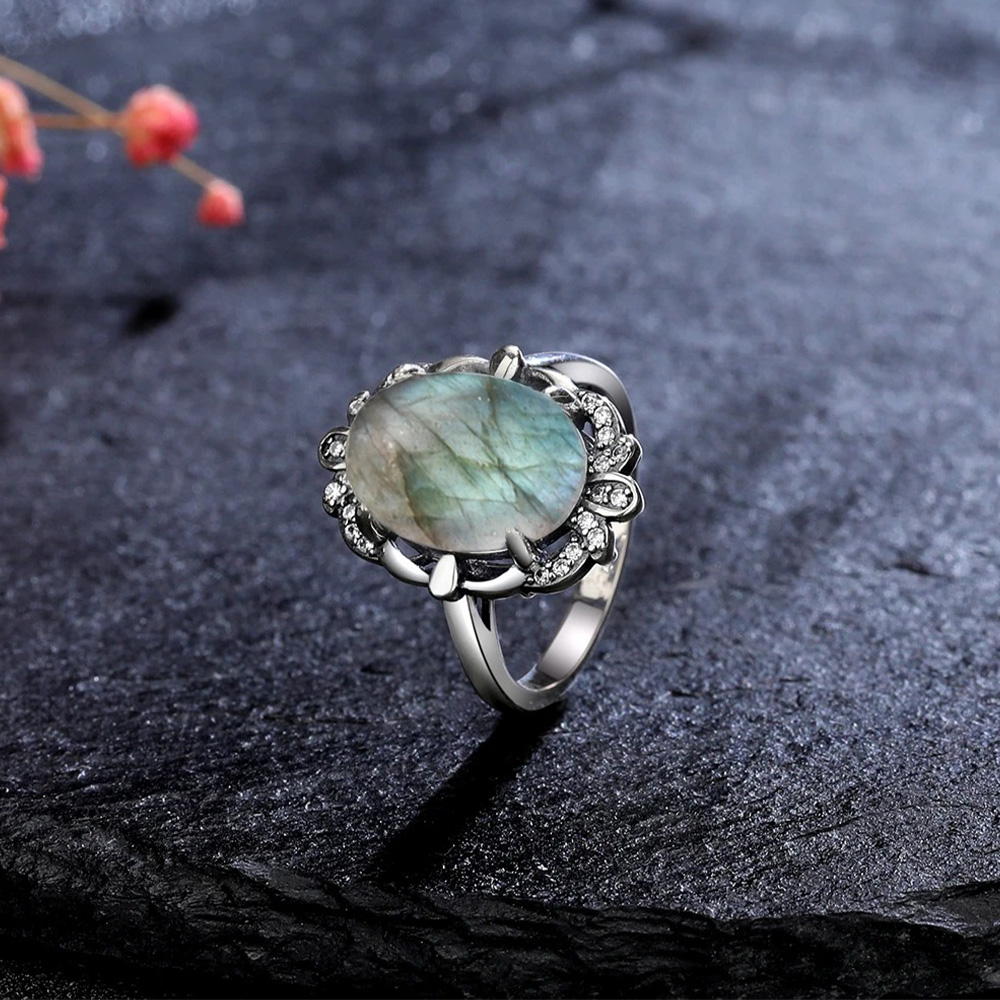 Vintage Moonstone Rings for Wo - Turquoise Stone Ring 评论和价格