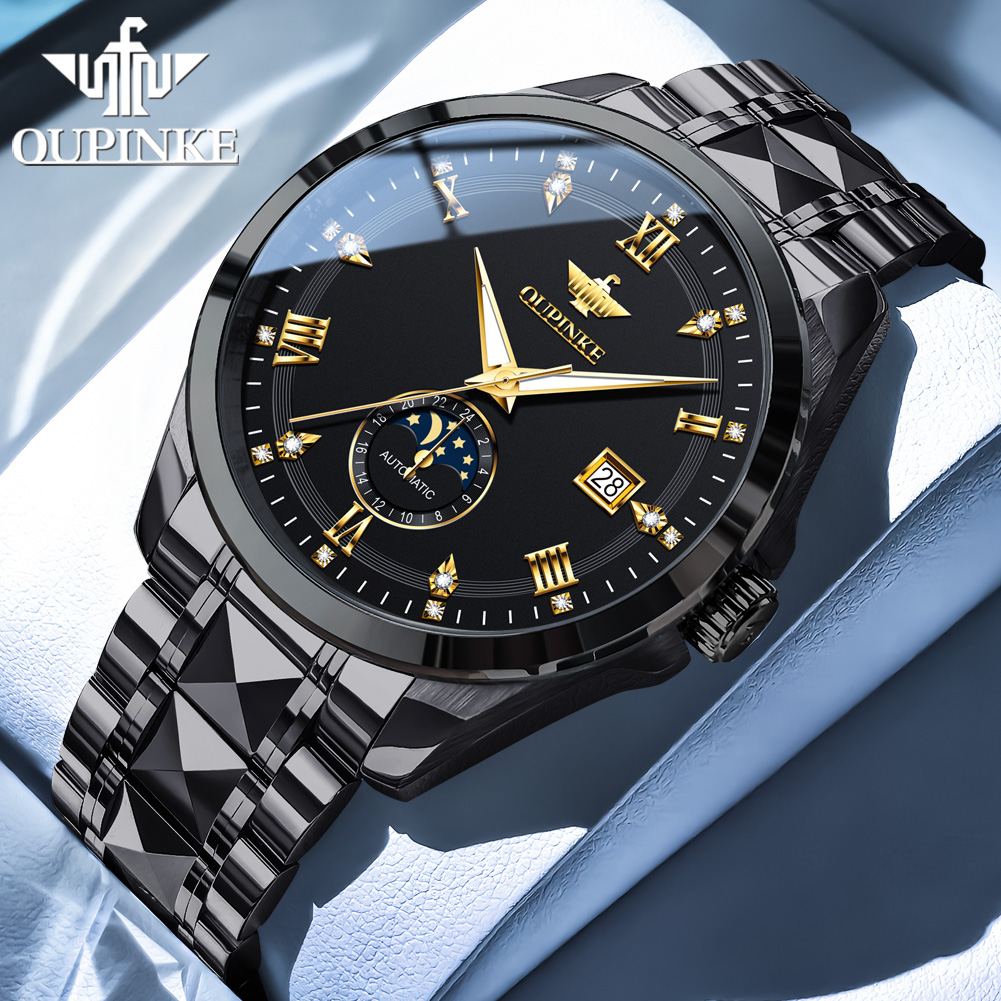 OUPINKE 3265 man watch moon ph - Mens Mechanical Watch 评论和价格