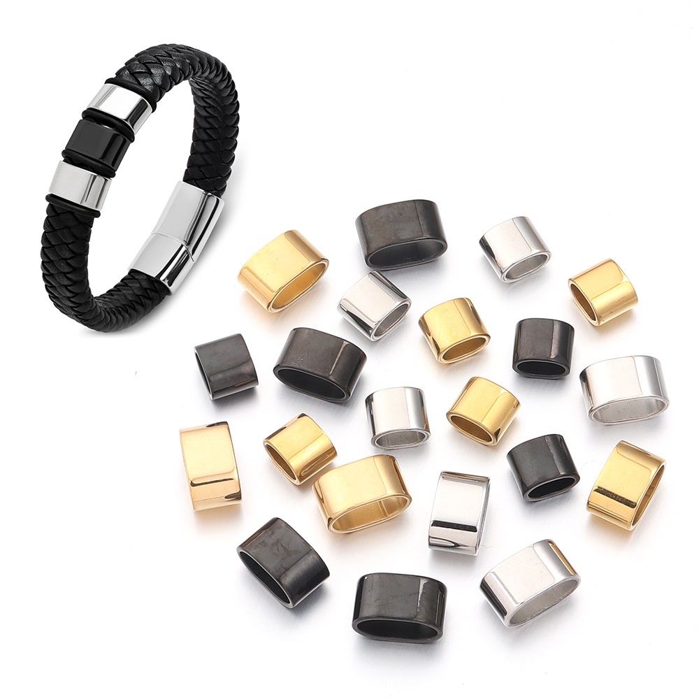 6pcs Flat Stainless Steel Tube - Charm Bracelet Beads 评论和价格