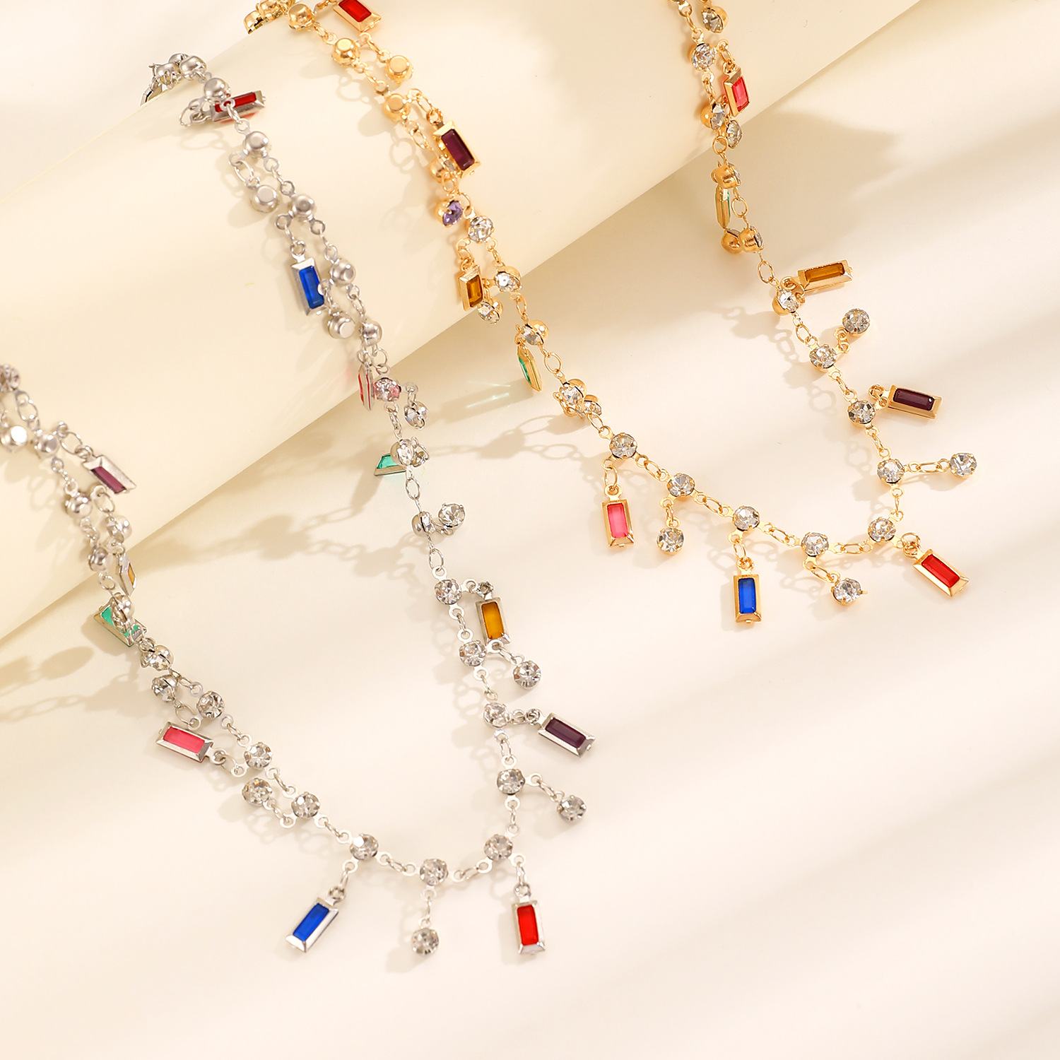 Fashion Dopamine Colorful Crys - Crystal Choker Necklace 评论和价格
