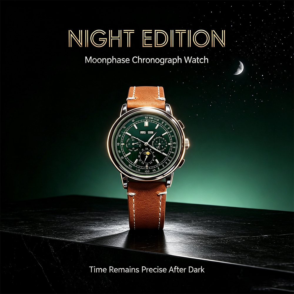 Men ST1655 Movement Moon Phase - Mens Mechanical Watch 评论和价格