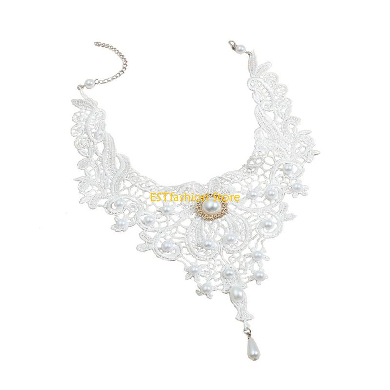 Y5GC Lace Choker Necklace Goth - Crystal Choker Necklace 评论和价格