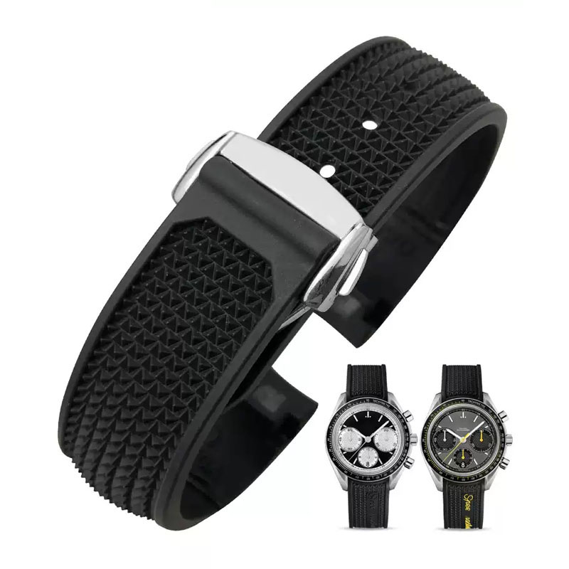 Rubber Watchband For Omega Spe - Omega Watch Speedmaster 评论和价格