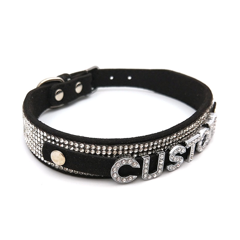 Shiny Rhinestone Letters Custo - Crystal Choker Necklace 评论和价格