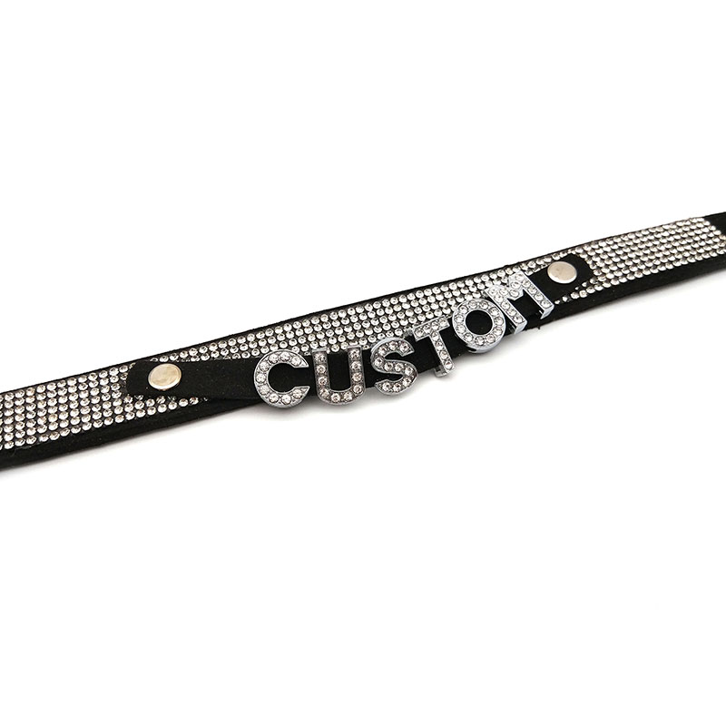Shiny Rhinestone Letters Custo - Crystal Choker Necklace 评论和价格