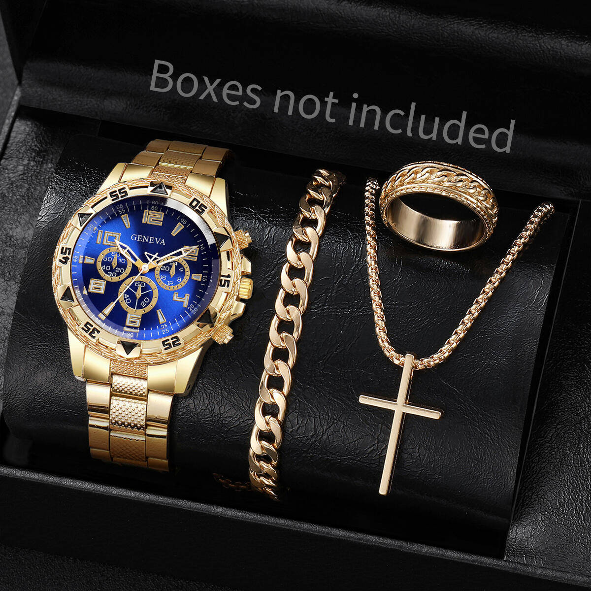 4PCS/Set Fashion Men Business  - Jewelry Watches Luxury 评论和价格