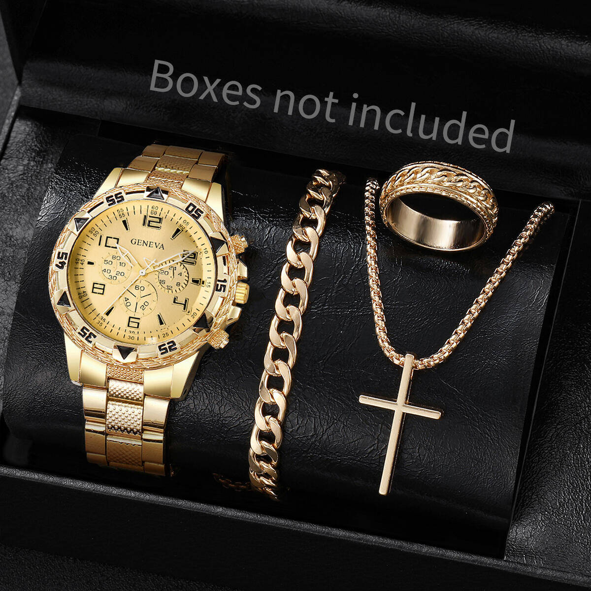 4PCS/Set Fashion Men Business  - Jewelry Watches Luxury 评论和价格