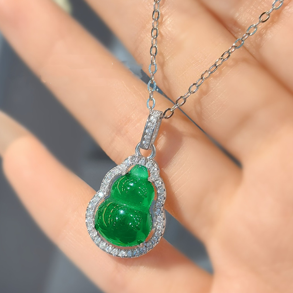 Natural Green Agate Emerald Ge - Crystal Choker Necklace 评论和价格