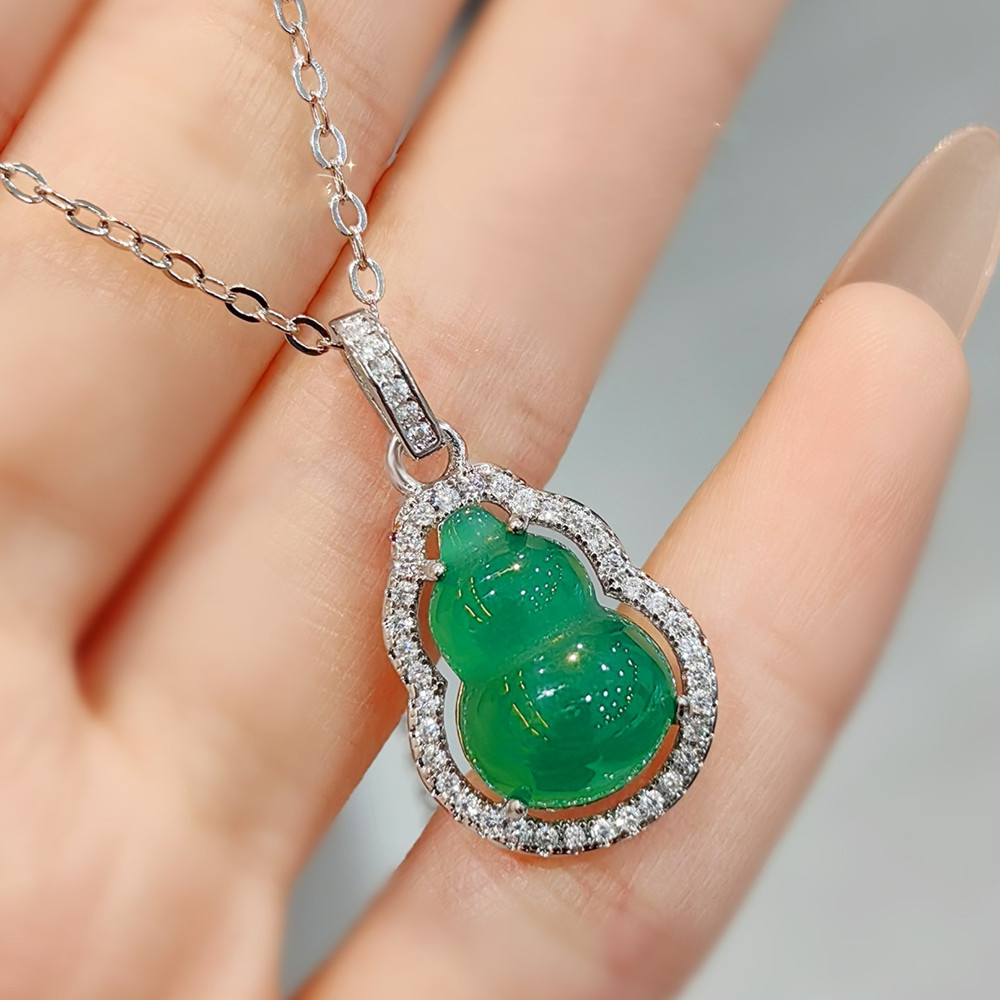 Natural Green Agate Emerald Ge - Crystal Choker Necklace 评论和价格