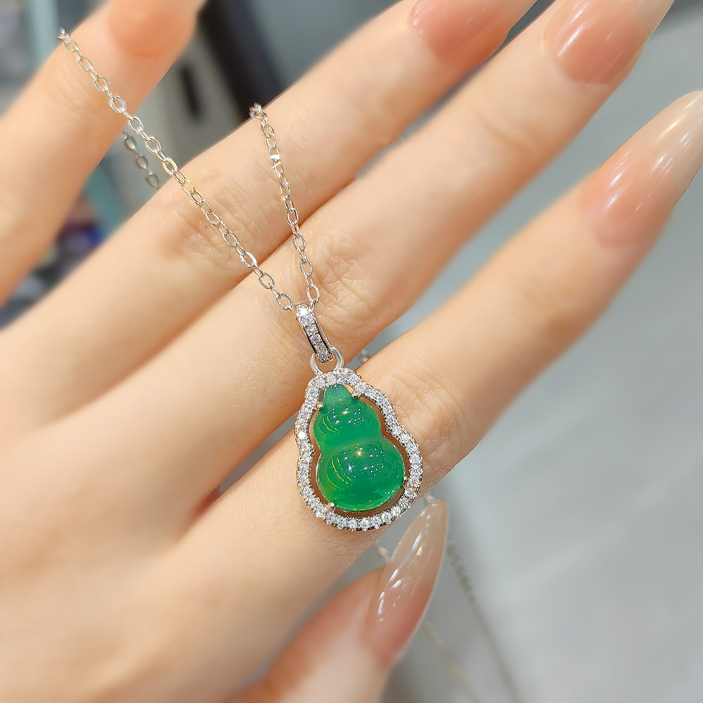Natural Green Agate Emerald Ge - Crystal Choker Necklace 评论和价格